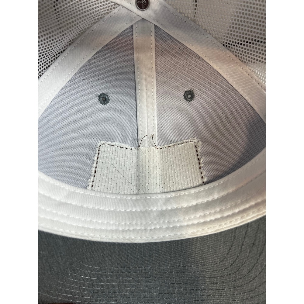 Richardson 112 Trucker Hat Cardinal CT Loveland CO Leather Patch Gray White Cap - Picture 4 of 4